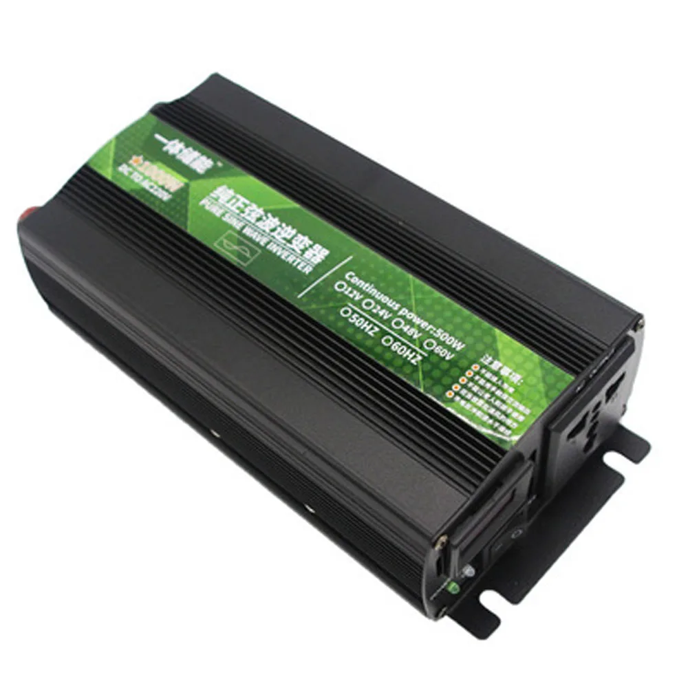 DC 12V 24V 48V 60V AC 220V 순수 사인파 태양 광 인버터 1000W 2600W 3000W LED 변환기 변압기 어댑터 범용 소켓