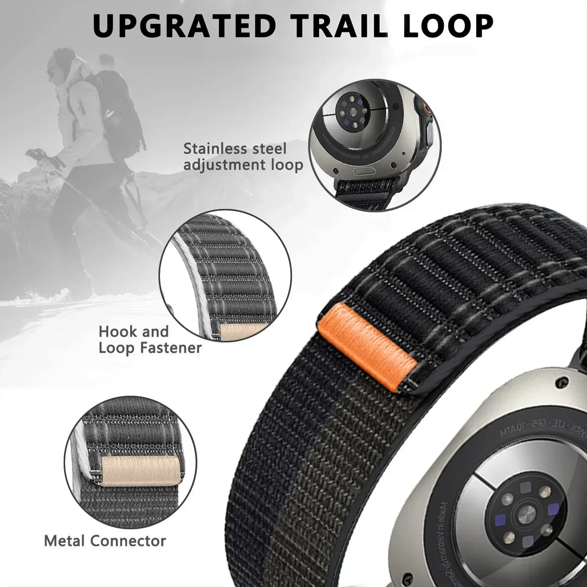 حزام حلقة نايلون رسمي لساعة سامسونج جالاكسي الترا...