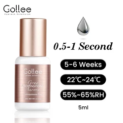 Gollee Floral Fragrance Waterproof Eyelash Extension Glue with Fast Drying Bonder (Moonstone Glue)