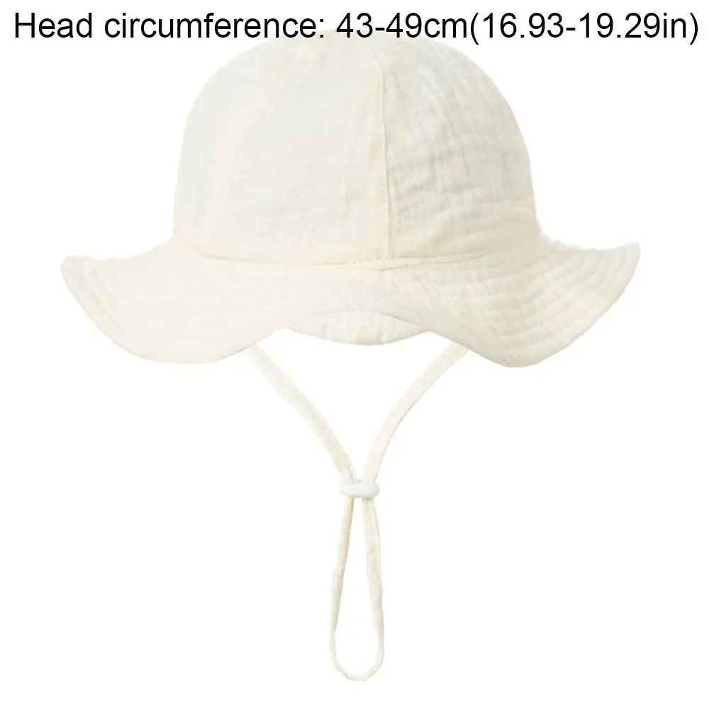 Comfortable Cotton Infant Bucket Hat Love Heart Wide Brim Kid Sunhat Flower with Strap Children's Fisherman Hat Kid