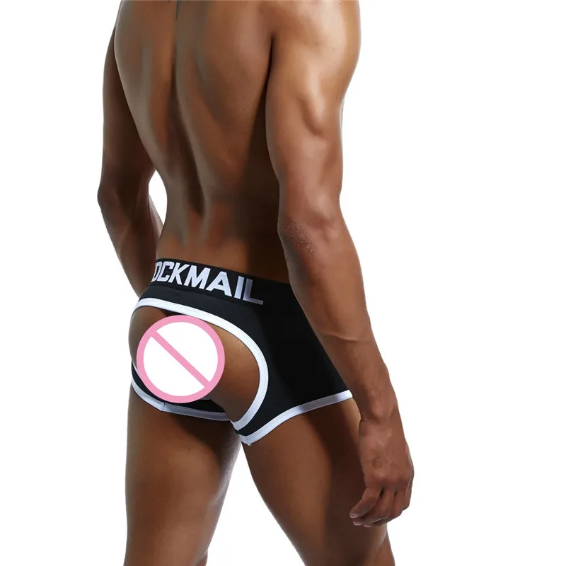 best mens underwear JOCKMAIL Brand Men Underwear Boxer shorts Backless Buttocks Cotton Sexy open back Gay Men Underwear JockStrap cuecas Gay panties mens boxers with pouch