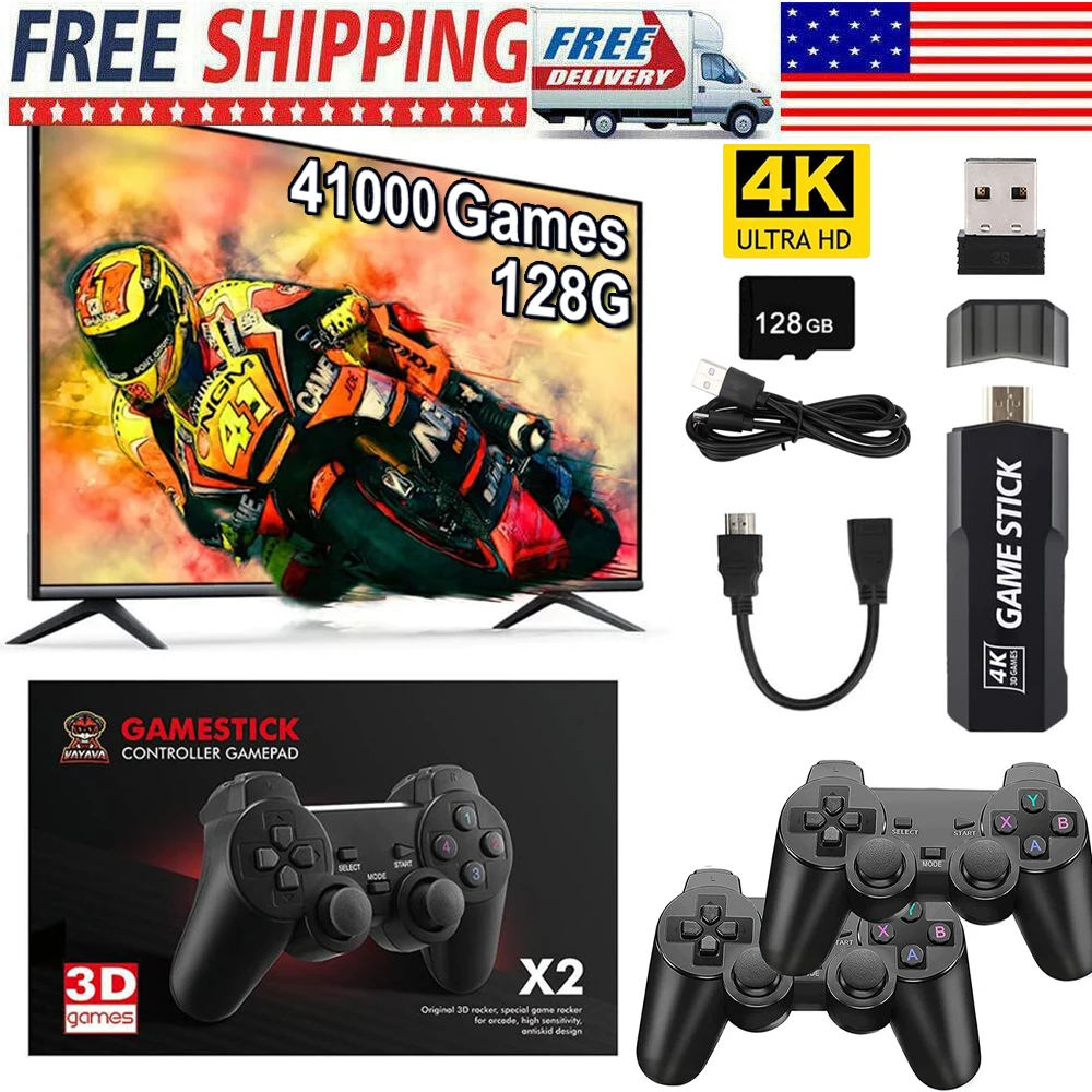 X2 Plus Game Stick 4K 8K HD Video Game Console 2.4G 5G Double Wireless Controller Game Stick For N64/PSP/PS1/GBA view 3