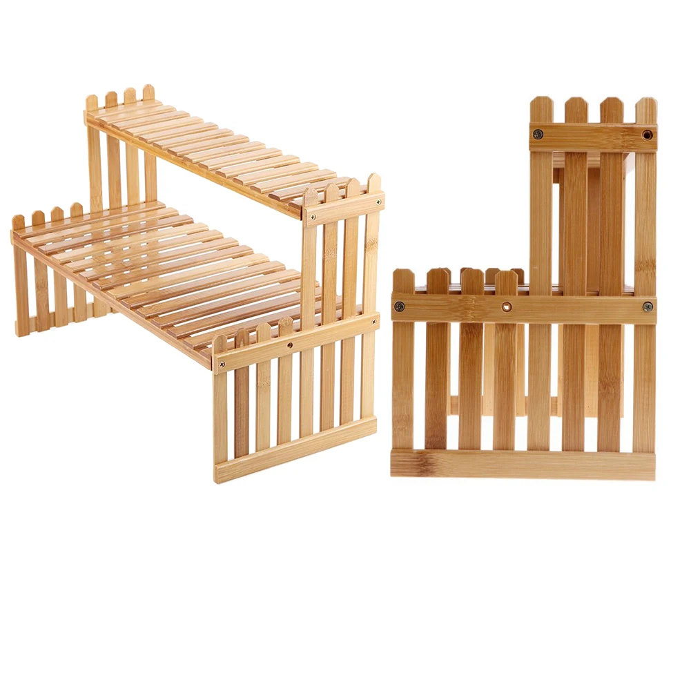 2 Tier Decorative Tabletop Wood Plant Stand Display Shelf: 3 - 5 Days Free Delivery Only UK