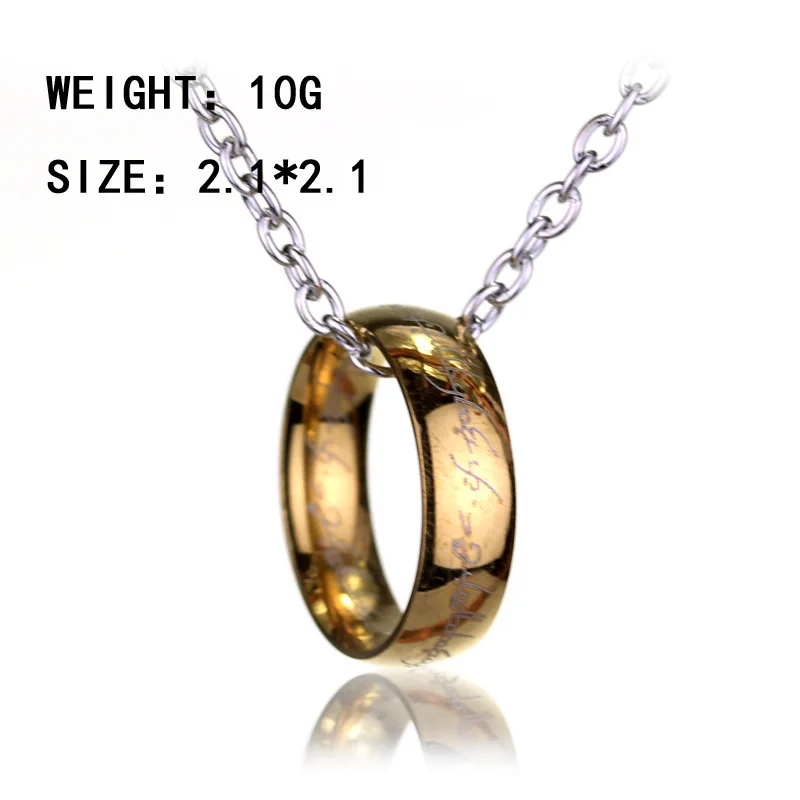 Ring necklace stainless steel fashion accessory hanging accessory men's versatile clothing accessory necklace pendant,anime necklace,anime ring