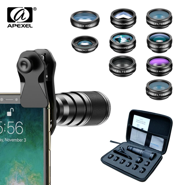 Achetez Kit D'objectif de la Caméra de Téléphone Portable, 5 Sur 1  Téléobjectif Universel, Objectif Portrait 2x + Lentille Grand Angle 0,63x +  Lentille Macro 15x + 198 ° Lentille Pour Les