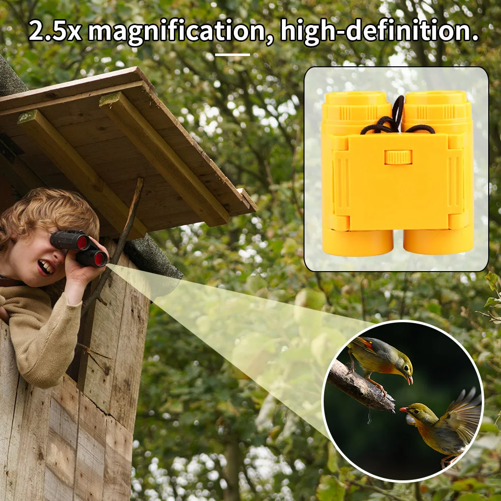 Telescope Kid Strap Children Binocular Binoculars Toy Concert Game Travel Kindergarten Education Teaching Aids Yellow 5