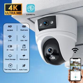 Dual-Lens Dual-Screen 8MP 4K PTZ Security Camera - Outdoor WiFi IP Cam with AI Human Detection, Wireless CCTV Surveillance 1