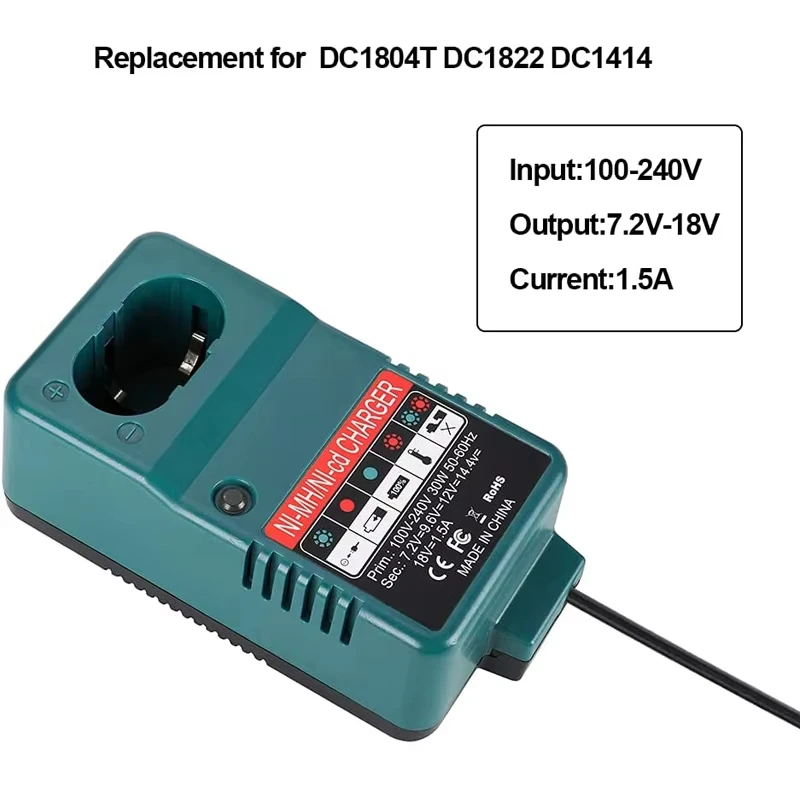 Battery Charger For Makita PA12 PA18 DC1804 DC1822 7.2V-18V NI