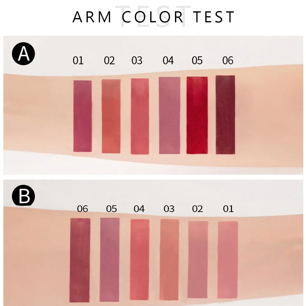 HANDAIYAN 6pcs/Set Lip Gloss Long Lasting Waterproof Matte Lip Tint NonStick Cup Liquid Lipstick Gift Box Cosmetics Makeup 5