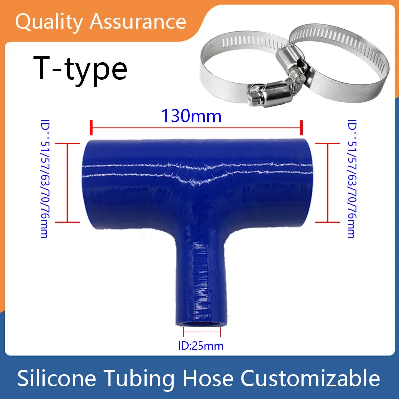 Mangueira de Silicone Forma t para Intercooler Tube Rubber Joiner id 51 mm 57 mm 63 mm 70 mm 76 mm 2.5 2.75 25 Milímetros 35 Milímetros