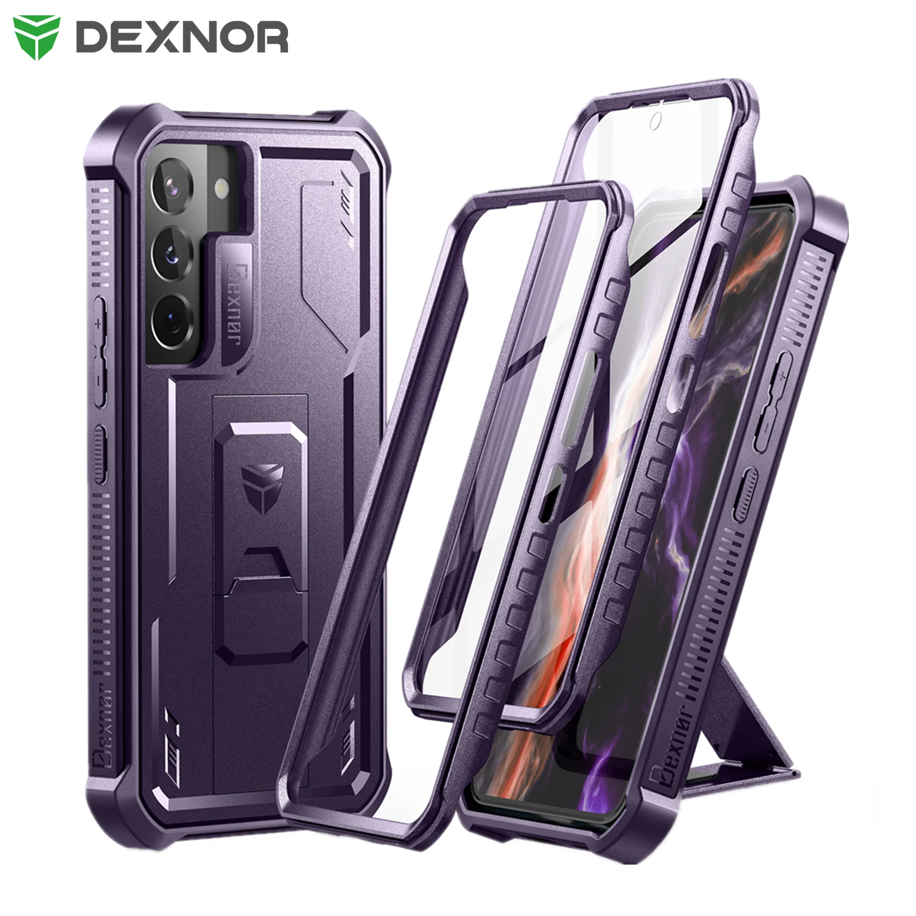 Dexnor Funda para Galaxy S20+ Plus con protector de pantalla, cuerpo  completo transparente, resistente, a prueba de golpes, carcasa trasera dura