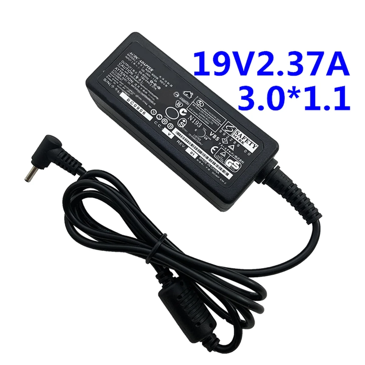A10I 노트북 충전기 - 45W 19V 2.37A, 3.0x1.1MM, 전원 어댑터