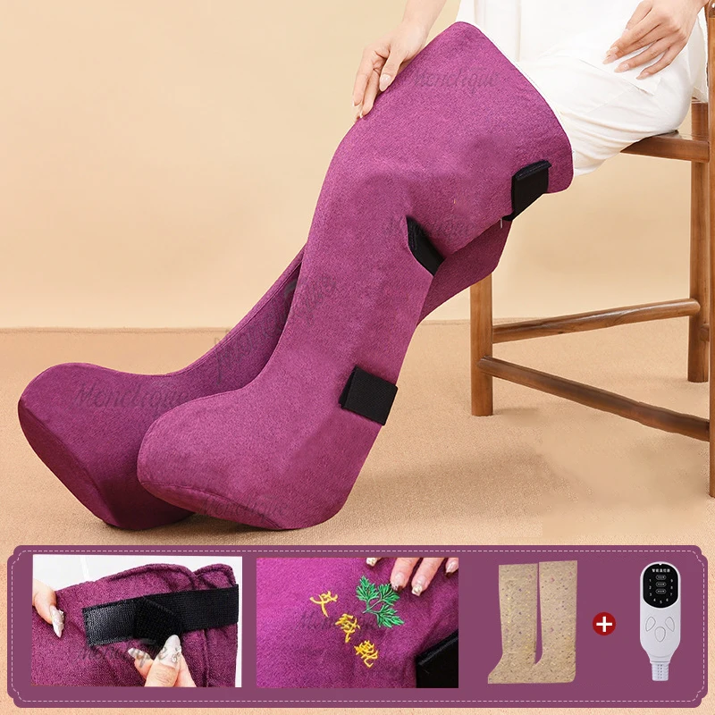9 Gear Hot Compress Electric Foot Leg Heating Boots Wrap Massager for Eliminate Leg Swelling Promotes Blood Circulation Winter