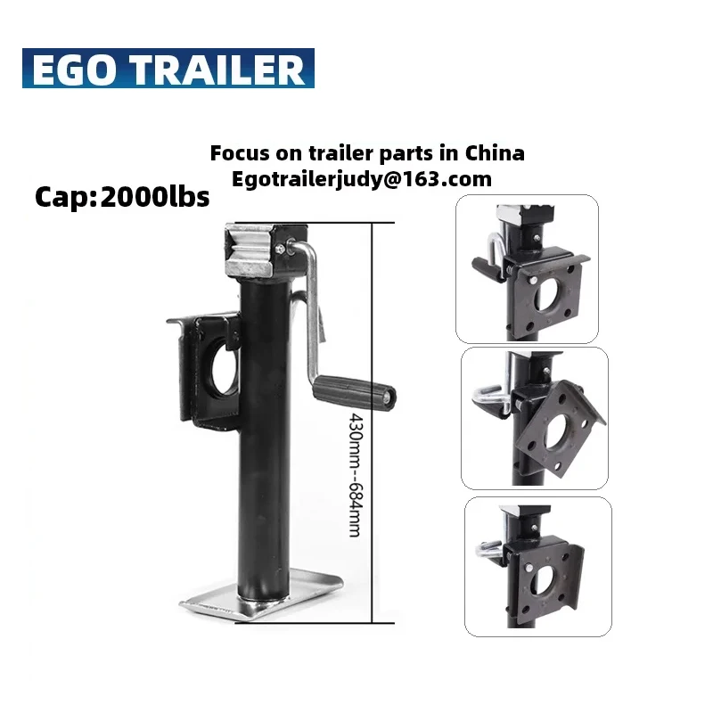 Ego trailer 2000lbs 10inch side wind   Bracket mount swivel trailre jack camper jockey wheel RV stablizer caravan accessories pa rv aluminum alloy telescopic movable rotatable adjustable table leg mount bracket stowable caravan camper trailer accessories