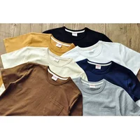 Saucezhan Tops & Tees Men's T-shirt Thick Shirts for Men Solid Color Double-woven fabric Short Sleeve Anti-deformation 340g 1