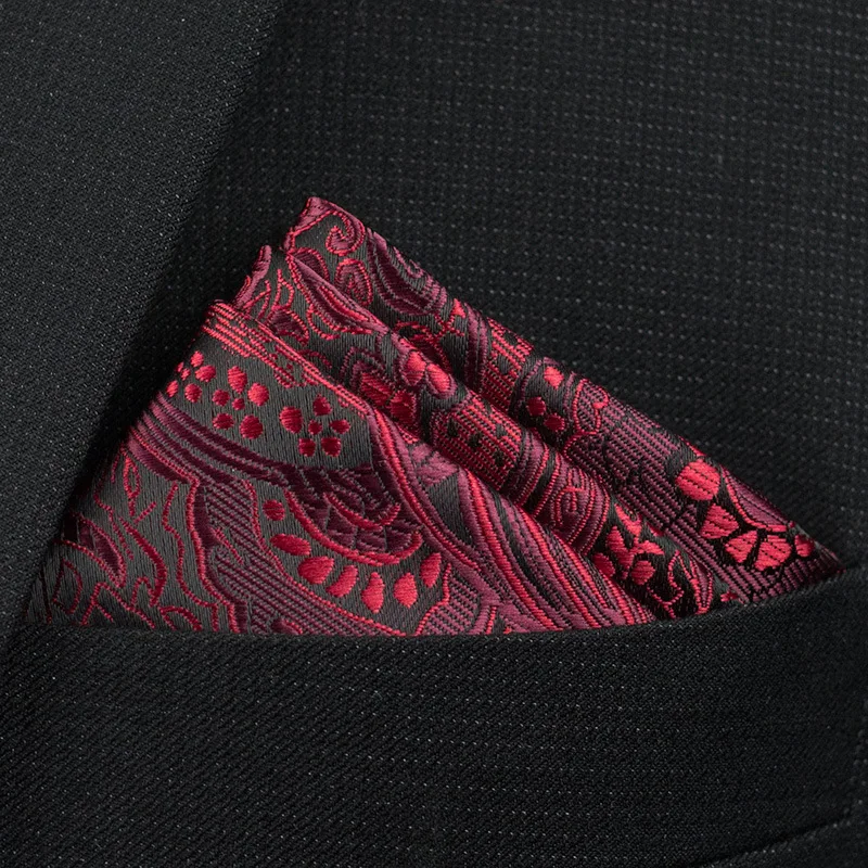 Pocket Square Handkerchief Accessories Paisley Solid Colors Vintage Business Suit Hanky Breast Scarf 25*25cm pocket square