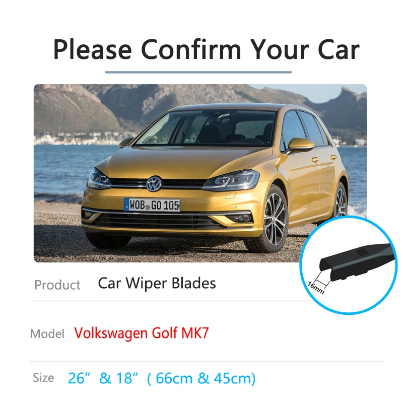 3PCS Für VW Golf 7 MK7 Fließheck 2012-2018 26 + 18 + 11 Vorne