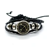 12 Constellation Bracelet Scorpio Sagittarius Capricorn Aquarius Black Rope Leather Button Bangle Zodiac Jewelry For Gift 6