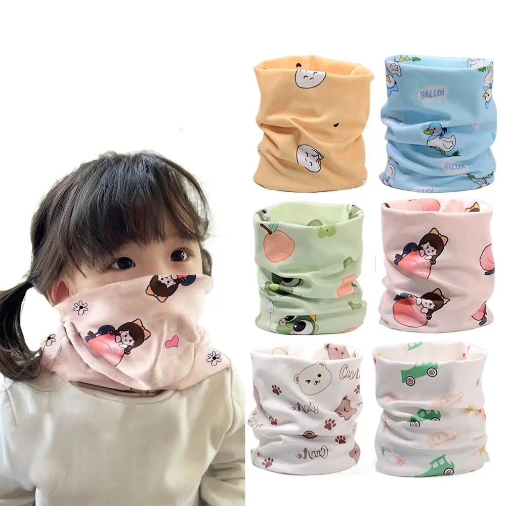 Children Kids Baby Winter Scarf Boys Girls Snap Fastener Thermal Neck Warmer Bib Snood Cowl Tube Fleece Ski Snowing Scarf