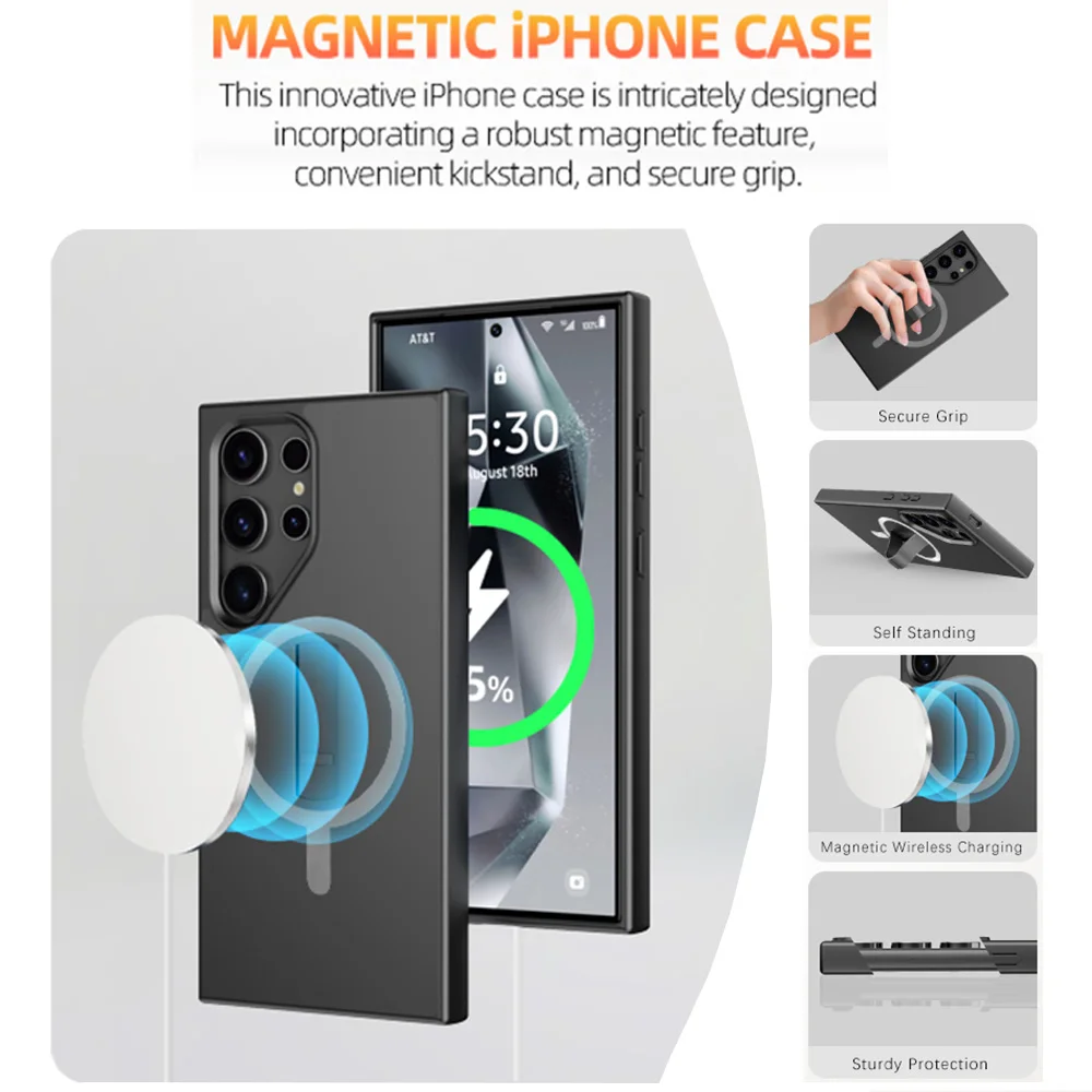Grippopso Magnetic Shockproof Phone Holder Case with Grip - 3 in 1 Protective Cover