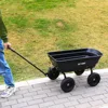 4 Cu.Ft. 10" No-Flat Tires Poly Yard Dump Cart with 180° Rotating Handle, 600 lbs Capacity Heavy Duty Garden Carts and Wagons 4