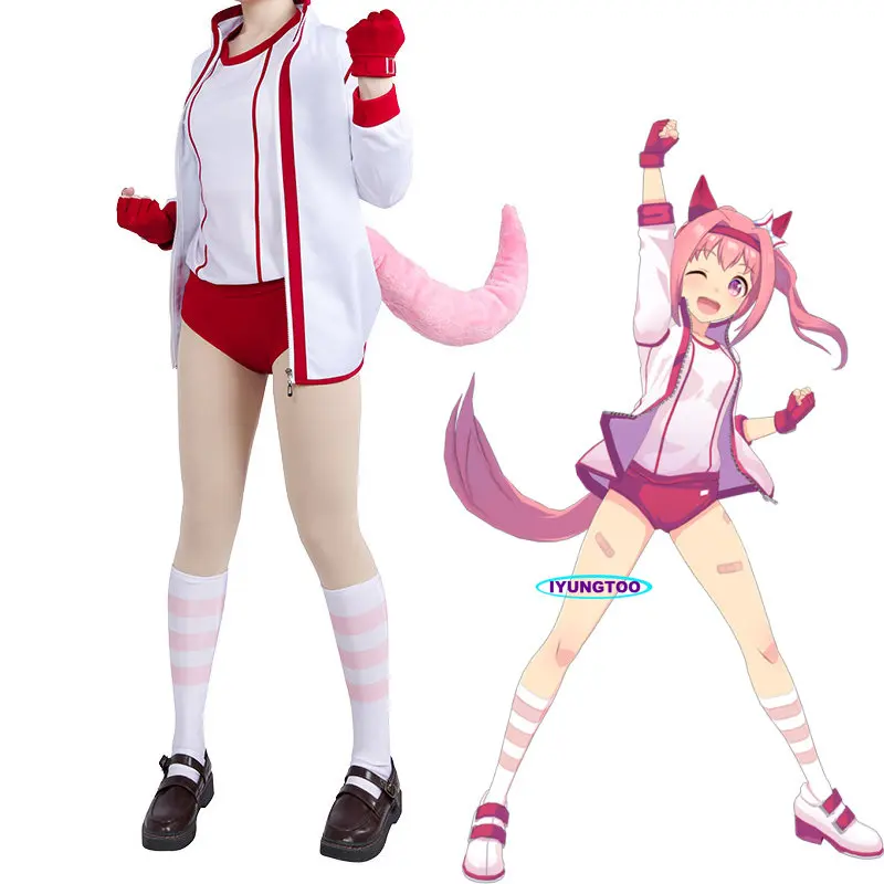

Pretty Derby Haru Urara Cosplay Costumes Top Pants Uniform Accessories Sets Anime Role Play Costume Halloween Carnival