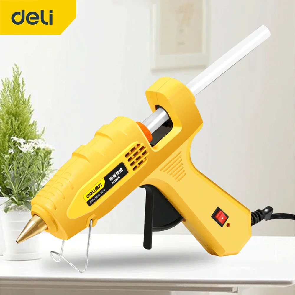 Deli 80W Hot Melt Glue Gun Set Con Stick Di Colla Industriale Mini 20W Pistole Per Colla Thermo Electric Heat Temperature Repair Tool