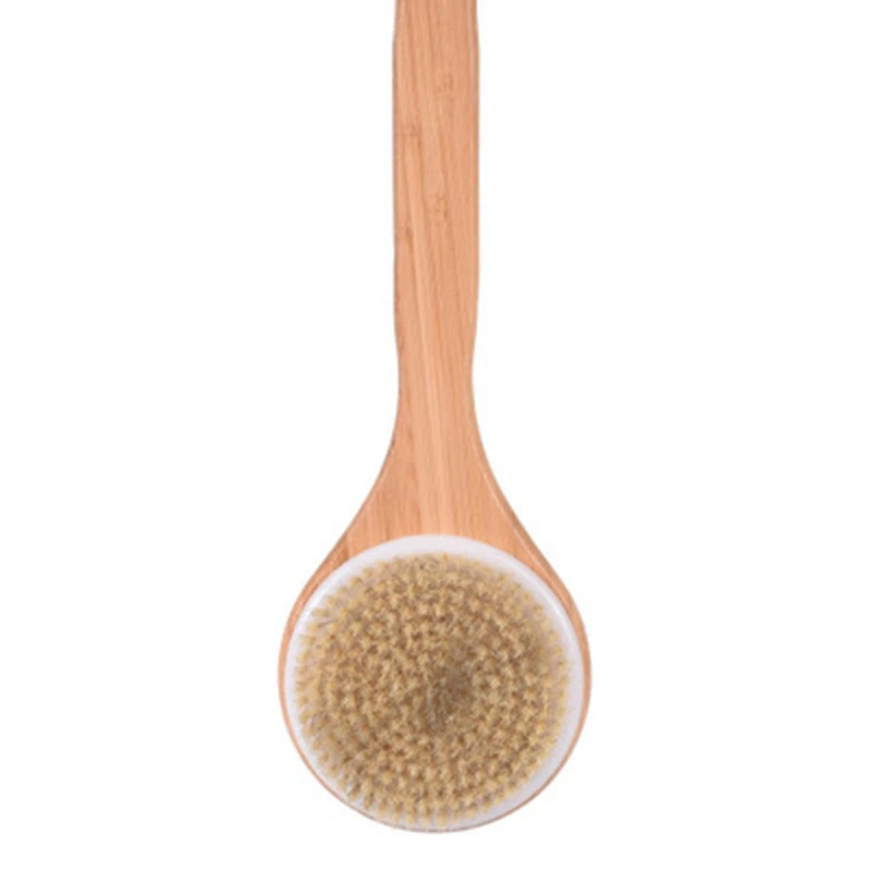 Beste Baddroge Lichaamsborstel-Natuurlijke Zwijnenborstelharen Douche Rug Scrubber Met Lange Steel Voor Cellulitis, Exfoliatie, Detox