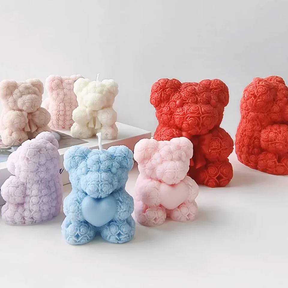 TIANYI-Moules Bougie Lapin De Pâques 2 Pièces Moules Paques 2 Pieces Moules Paques Lapins Bougie 3d Moules En Silicone De Lapin De Paques Pour Savon Fait Main Bougies Parfumees Ornements Artisanaux D