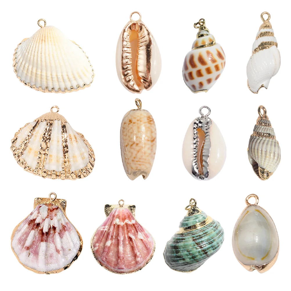 

12 Pcs Accessories for Pendant Parts Shell Jewelry Funny Component Summer Necklace