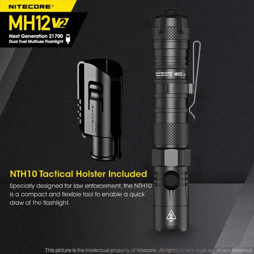 NITECORE LED USB-C  , ߿ ˻ ġ, MH12 V2, 1200 , XP-L2 V6, 5000mAh NL2150 ͸ 