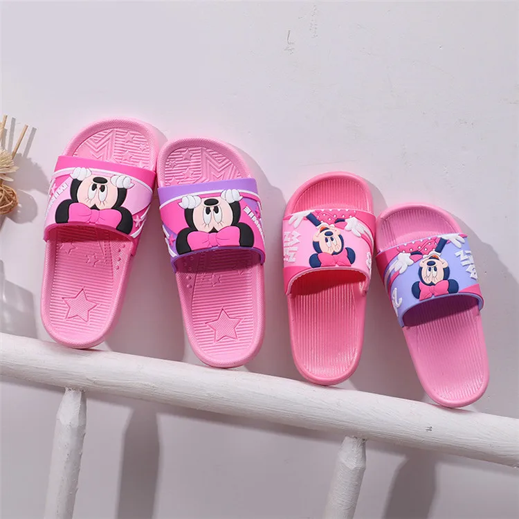 child shoes girl Disney Summer Slippers Designer Kids Flat Shoes Minnie Mouse Slides Baby Girl Shoes Child Flats children's sandals