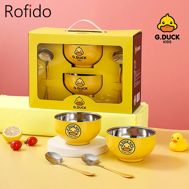 

Dinnerware Set Tableware Gift Box Stainless Steel Bowl Spoon Portable Flatware Anti-drop Dining Table Set Kitchen Accessories