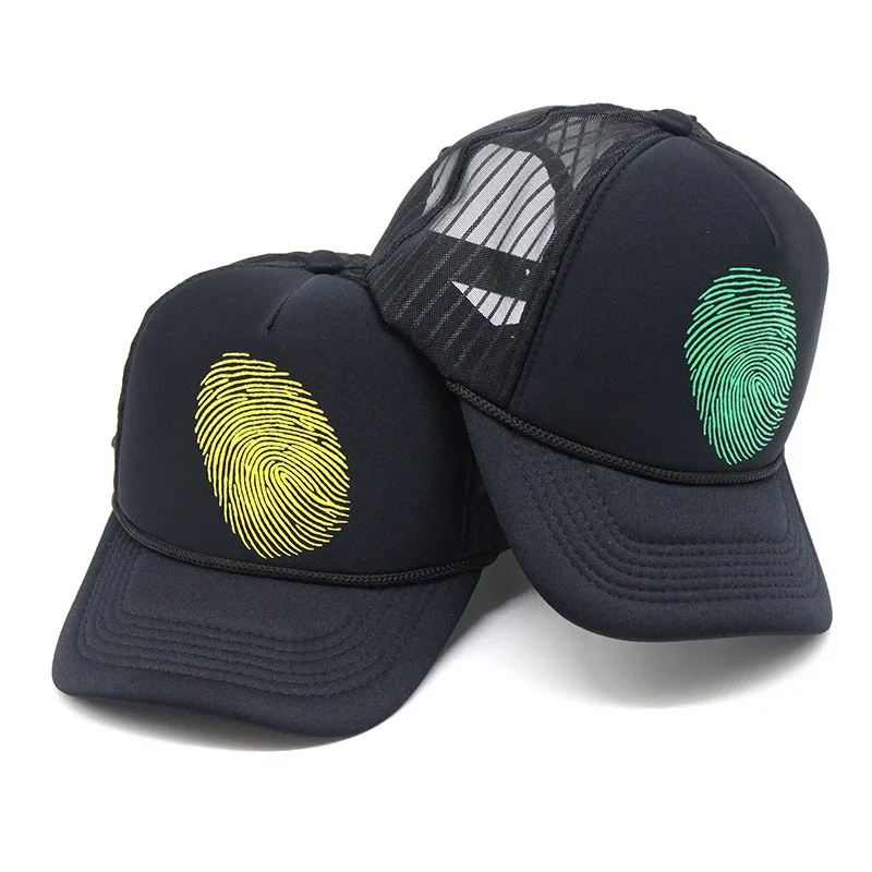 

Summer Men's Mesh Baseball Cap Sport Fingerprint Snapback Caps for Women Unisex HipHop Breathable Net Trucker Bone Gorras