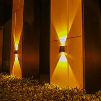 2 LED lampe murale solaire étanche extérieure solaire jardin décor lumières haut et bas éclairage lumineux pour rue balcon jardin Villa 5