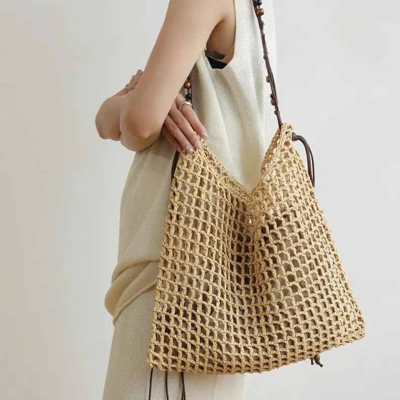 Handwoven Summer Large Capaci Beach Bag Women's oulder Bag Lazy Relaxing Feeling St Tote Bag Korean Sle Casual Handbag