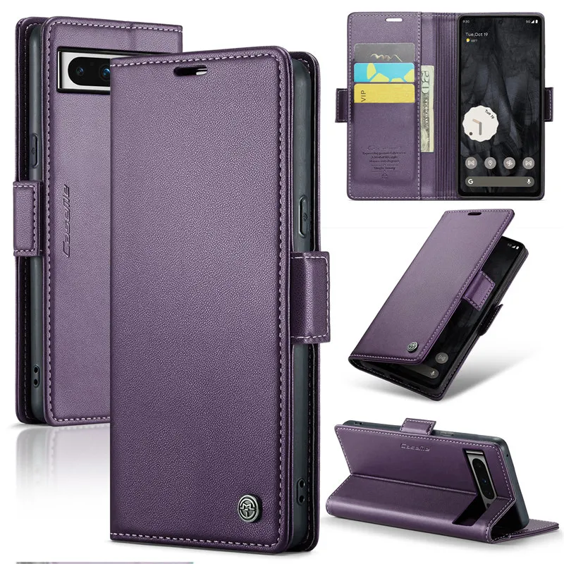 Luxury CaseMe Flip Stand Leather Wallet Phone Case with Card Slots and Book-Style Back Cover