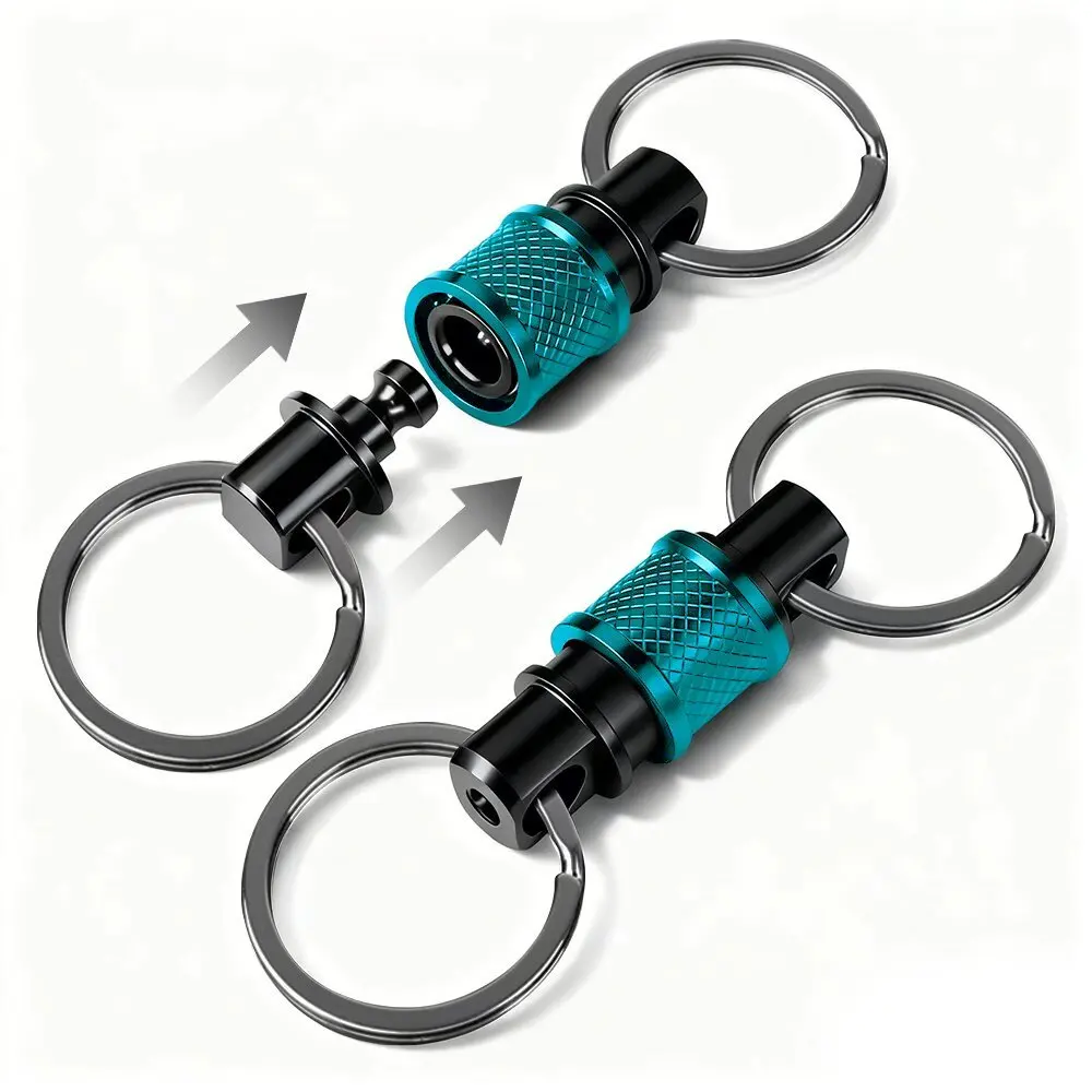 1개입 분리형 키링, 남녀공용 퀵 릴리즈 키체인, 탈부착 가능한 키링, 신축형 키체인