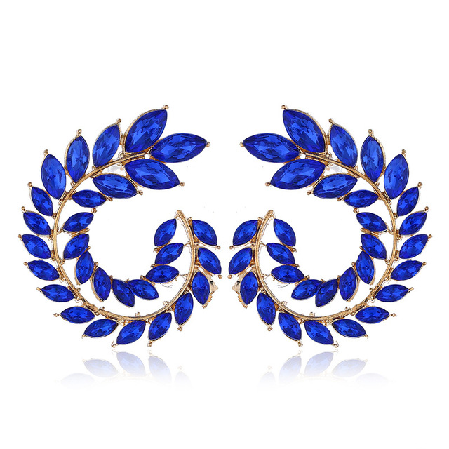 Leaf Zircon Rhinestone Earrings