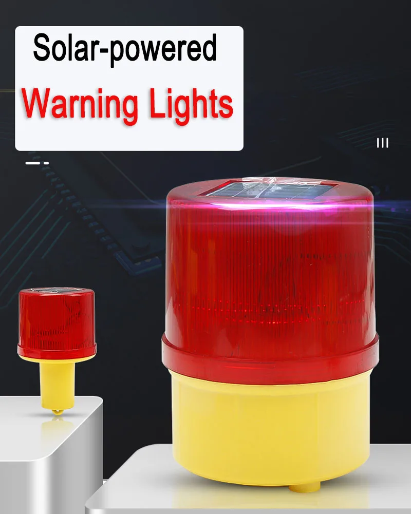 

Solar-powered Warning Lights Tower Crane Lamp Burst Flashing Light Screw Fixing/Magnetic Suction/Plug-in 600MA Battery Energy