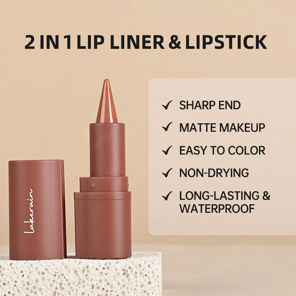 Tapered Gradient Lip Liner Matte Black Brown Velvet Lipstick Waterproof Non Sticky Contouring Tint Lipliner Crayon Lip Makeup 5