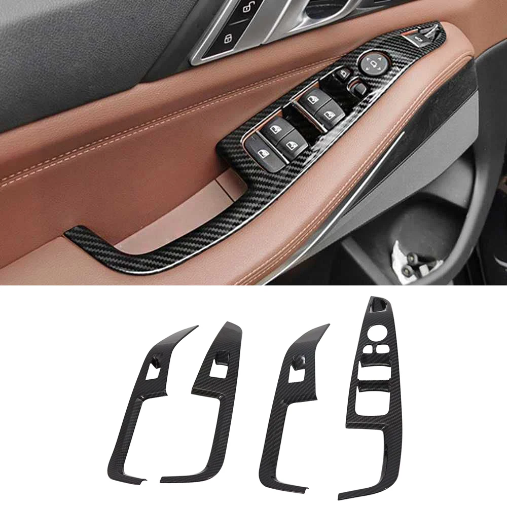 

Car Window Switch Lift Panel Button Frame Cover Trim Decorative Stickers for BMW X5 G05 2019-2021