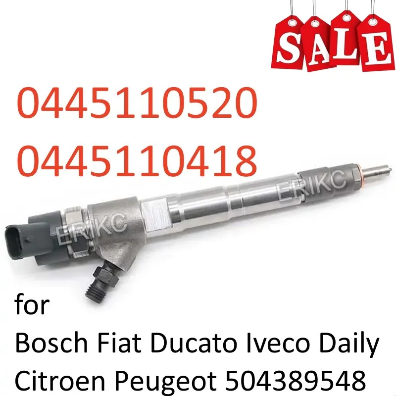 

0445110520 0445110418 Diesel Injector Nozzle Common Rail Sprayer for Bosch Fiat Ducato Iveco Daily Citroen Peugeot 504389548