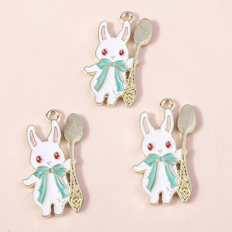 24Pcs Easter Charms Enamel Easter Egg Bunny Rabbit Pendant Charms for  Jewelry Necklace Bracelet Earring Making DIY Crafts