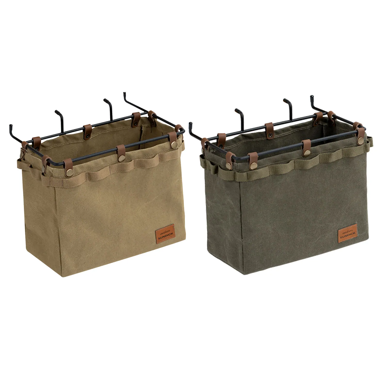 Camp Table Side Storage Bag Multifunctional Folding Canvas Bags Large Capacity Picnic Supplies Cookware Tableware Organizer Bag