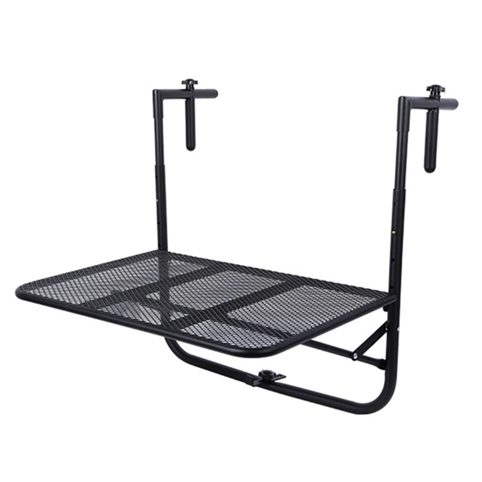 Outdoor Balcony Railing Desk Folding Wrought Iron Hanging Table Adjustable Height Hanging Learning Table for Dining Or Relaxing