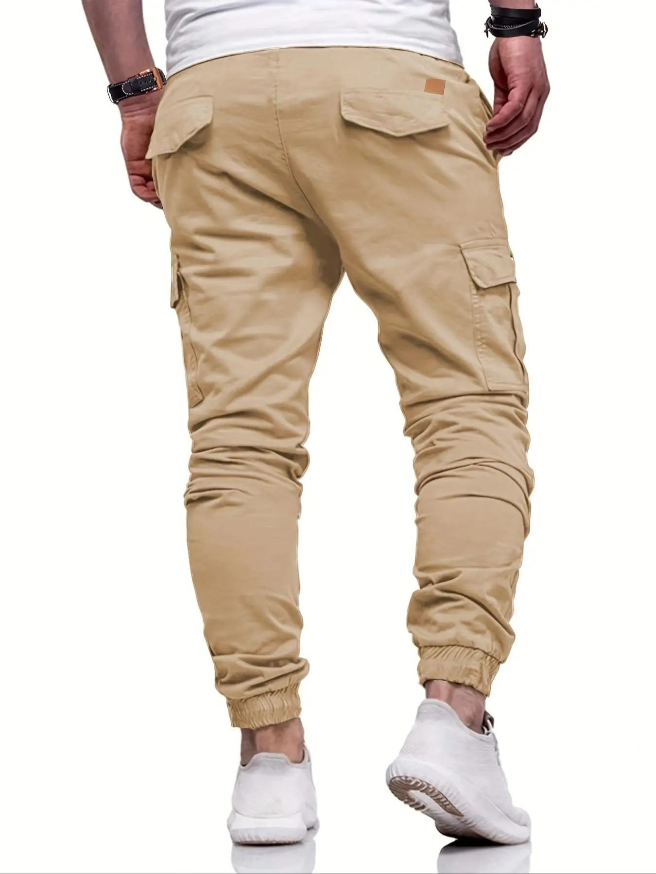 Herren Casual Jogginghose mit Kordelzug Cargo Wanderhose Outdoor Twill Trainingshose – Detail 8