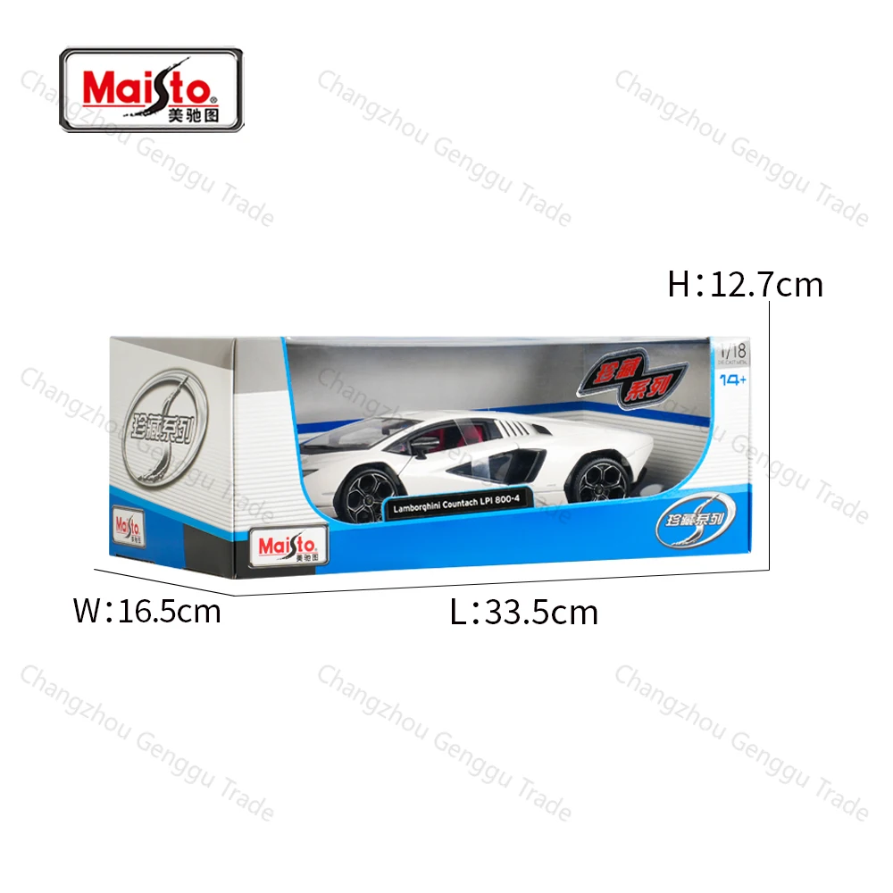 Maisto 1:18 Lamborghini Countach LPI 800-4 스포츠카 정적 다이 캐스팅 차량 Collectible Model Car Toys