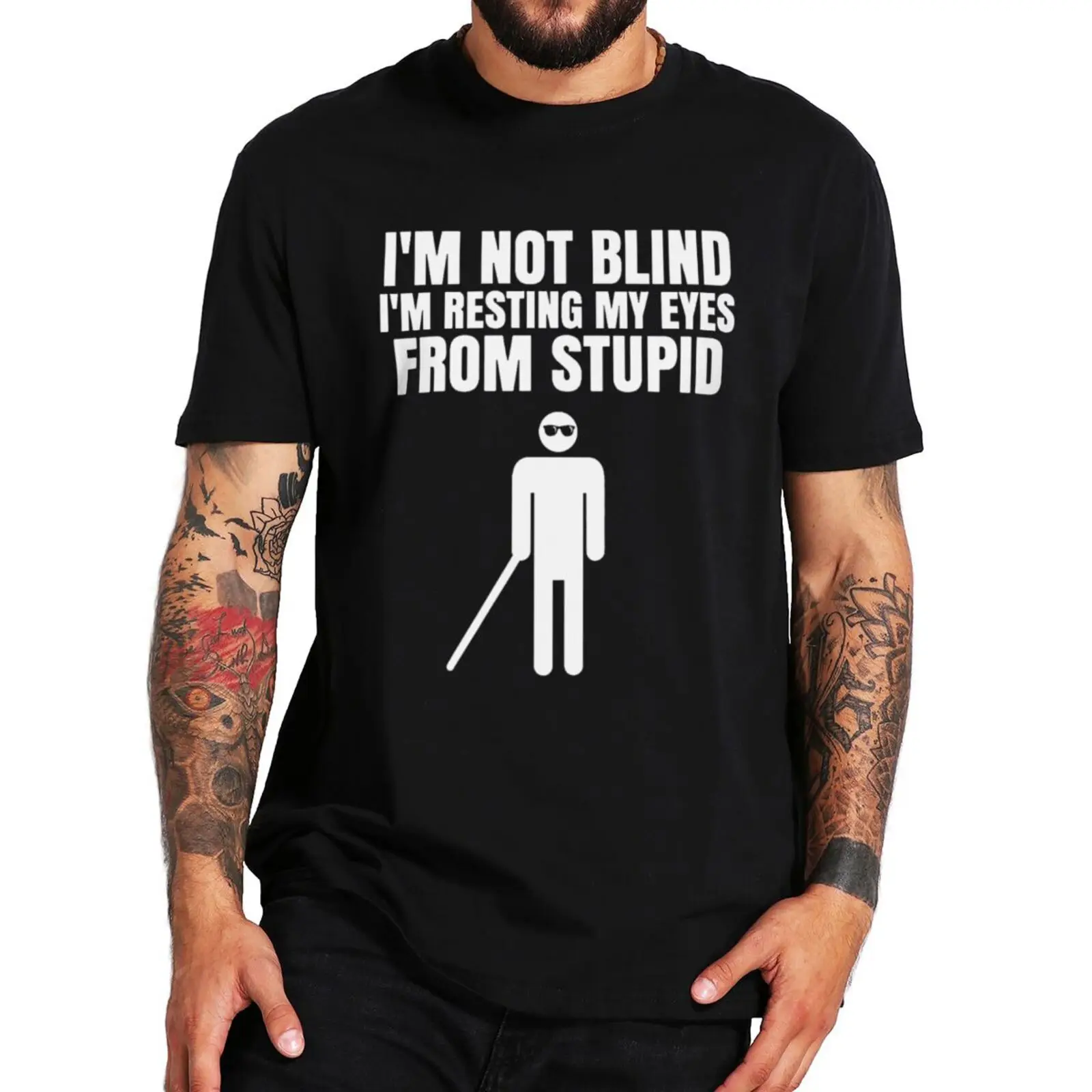 

I'm Not I'm Resting My Eyes From Stupid T Shirt Funny Humor Jokes Short Sleeve EU Size 100% Cotton Unisex Casual O-neck Tee Tops