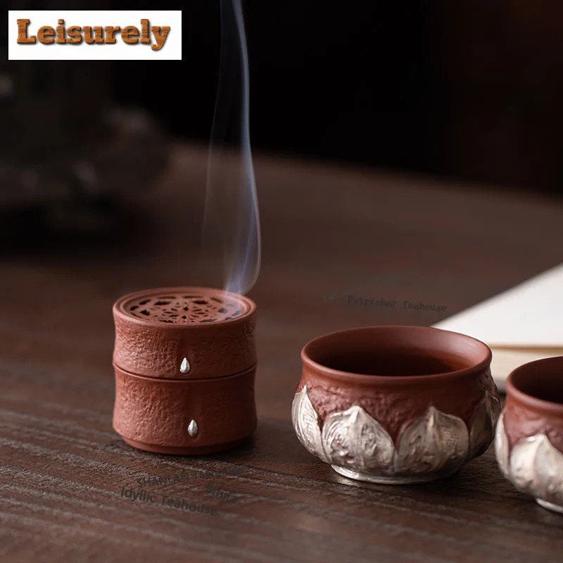 Gilt Silver Lotus Tea Set Complete Set Handmade Set Of Cups Tea Ceremony Set Household Teapot And Tea Cup Set Teaset Craft Gift